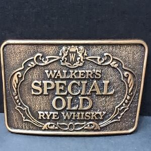 Century Canada, Walker Special Old Rye Whiskey Metal Belt  Buckle .